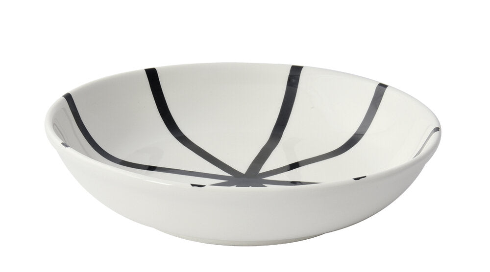 Håndmalet keramikskål, Nero Ruota - Ø30 cm